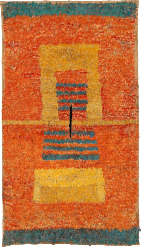 Feathers in Pre-Columbian art: Tabard, Feather poncho, with red, yellow and blue feathers, ca 1300, National Gallery of Australia, Canberra, Australia.